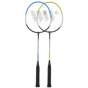 Wish Steeltec 216K badminton racket set 2 rackets + 3 shuttlecocks + case 14-20-015